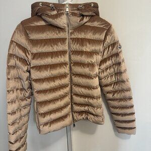 Moncler Nude/Rose Pink Short Down Velvet Jacket, Like New, Size 1